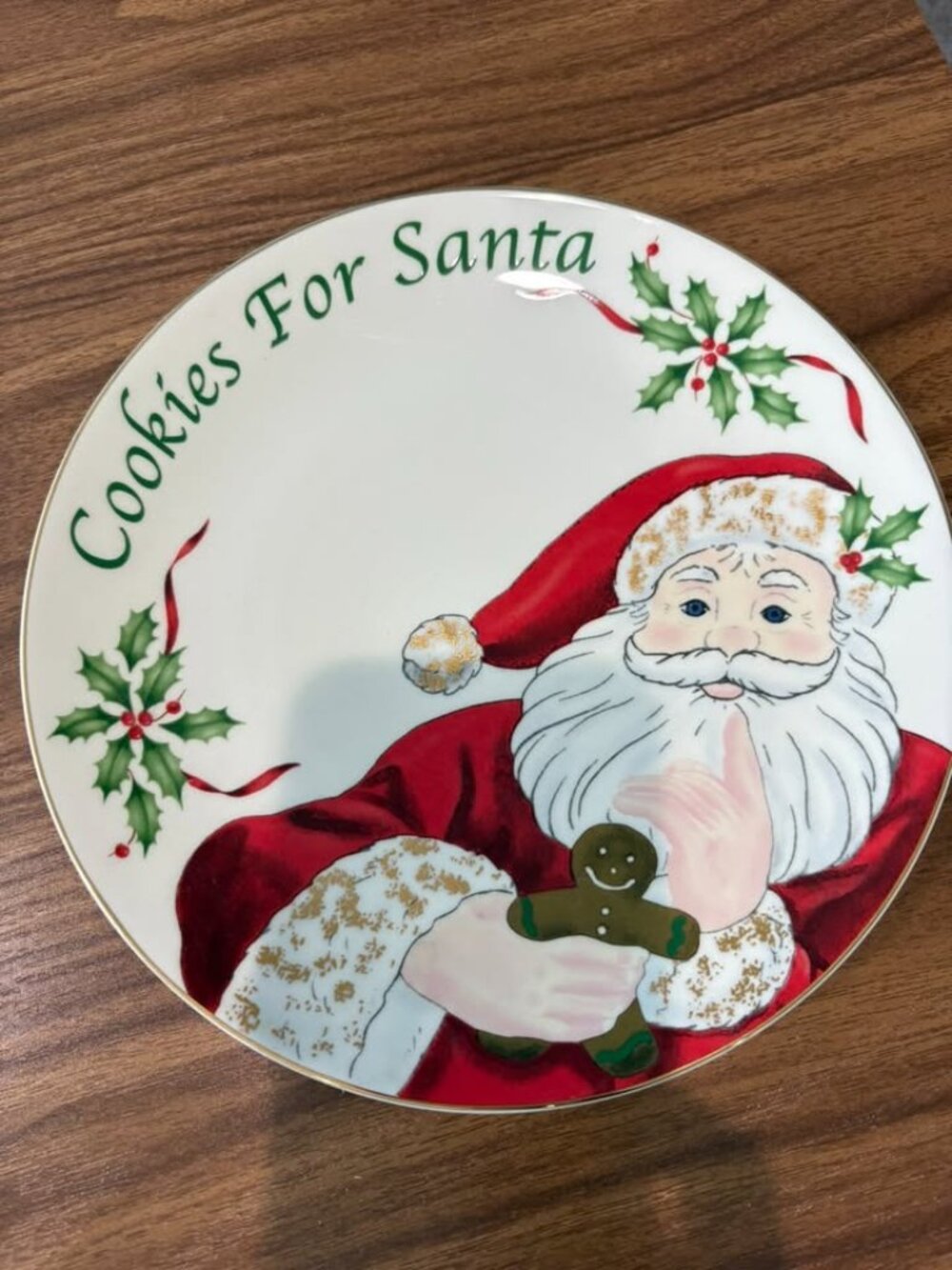 Lenox Holiday "Cookies for Santa" 9" Porcelain Christmas Plate